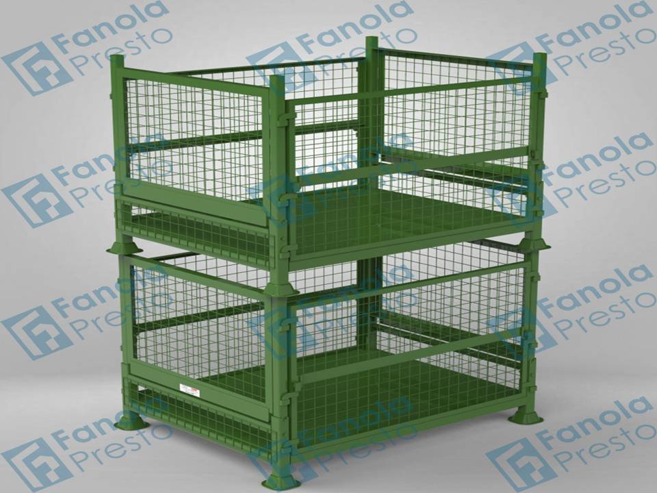 Wire Mesh Pallet with Stacking Legs | Industrial Warehouse Solution - Image 2
